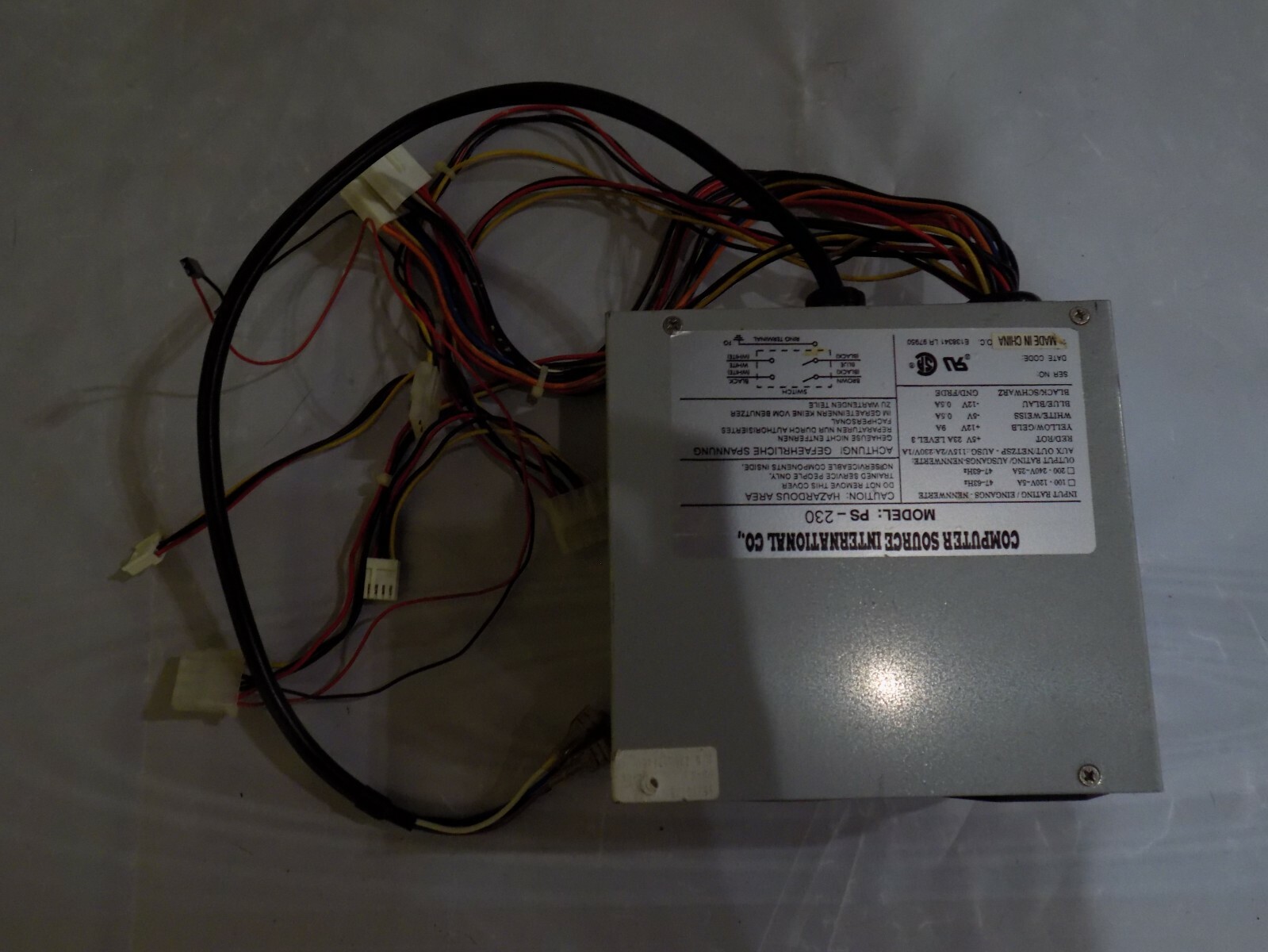 Computer Source International PS-230 230W AT Switching Power Supply Non-Modular 