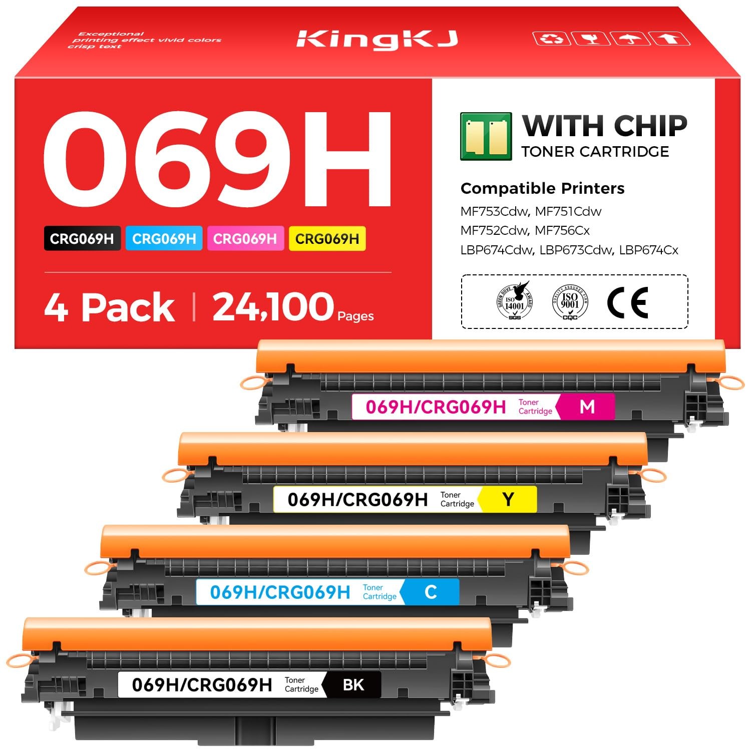 069 069H Toner Cartridge Set High 4-Pack, 4-Pack