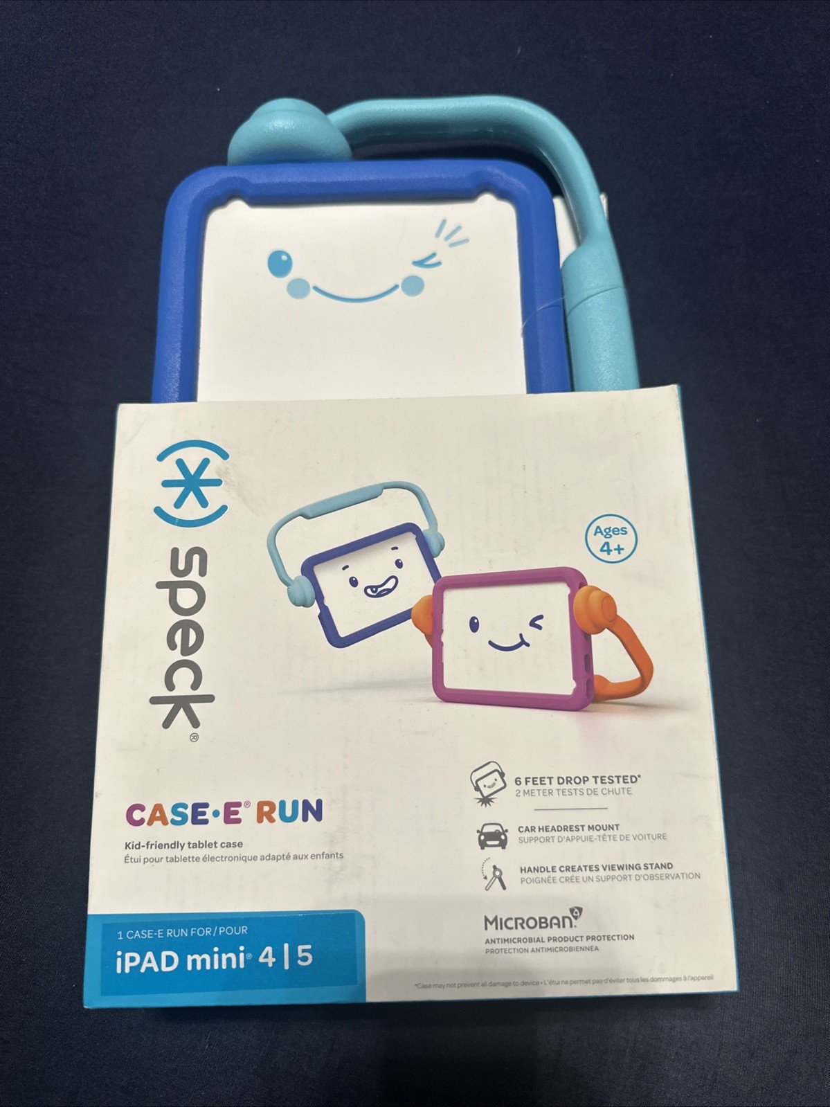 New Speck Case-E Run Blue Stand Case for iPad mini 4/5 Handle Drop Tested