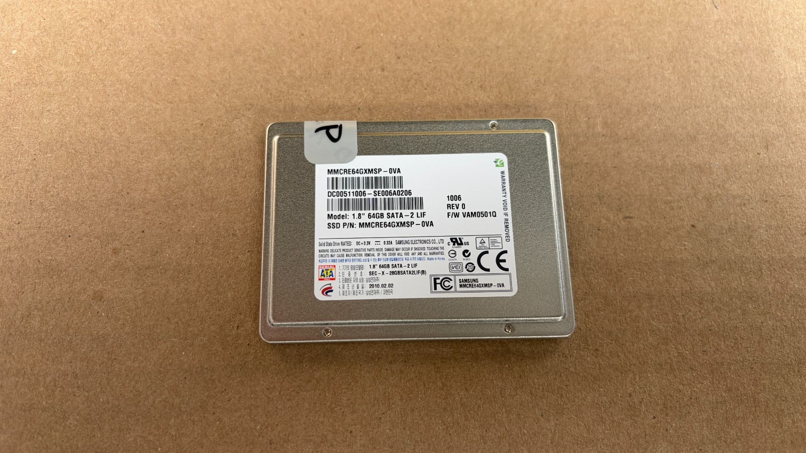 Samsung 64GB SATA-2 LIF 1.8" SSD For Mac Air 13" 2008/2009 MMCRE64GXMSP-0VA