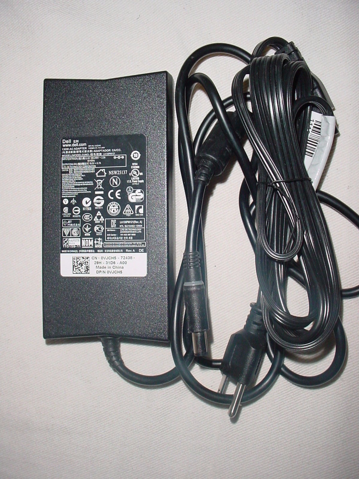 Genuine Dell PA-4E 130W AC Adapter with 7.5mm smartpin tip for latitude inspiron