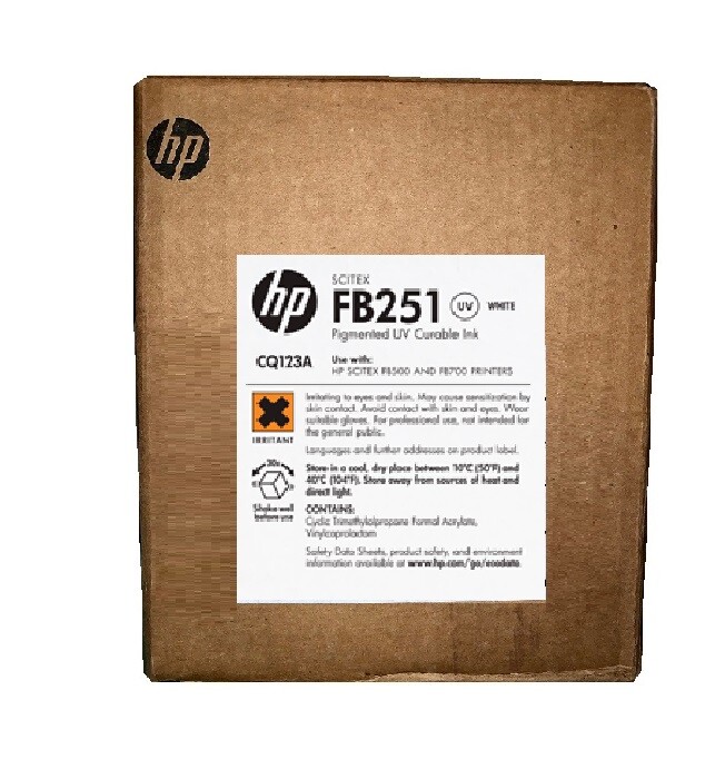 Genuine HP Latex Scitex FB250 FB500 FB550 FB700 FB251 / CQ123A WHITE INK 2L