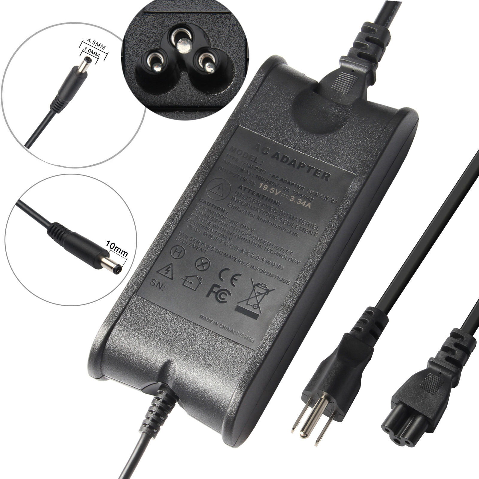 For Dell 65W 19.5V 4.5mm Tip AC Adapter MGJN9 43NY4 G6J41 OptiPlex 7040 7050 US