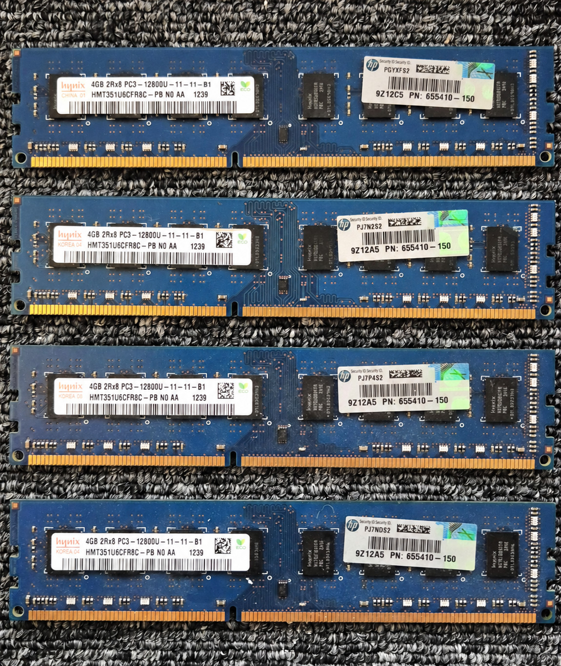 16GB 4x4GB Hynix HP DDR3 1600 Desktop RAM PC3-12800U Tested
