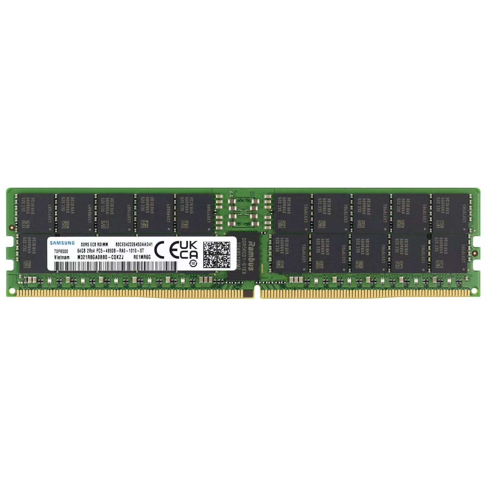 Samsung 64GB 4800MHz DDR5 REG ECC RAM EC8 RDIMM PC5-4800B 2Rx4 M321R8GA0BB0-CQK