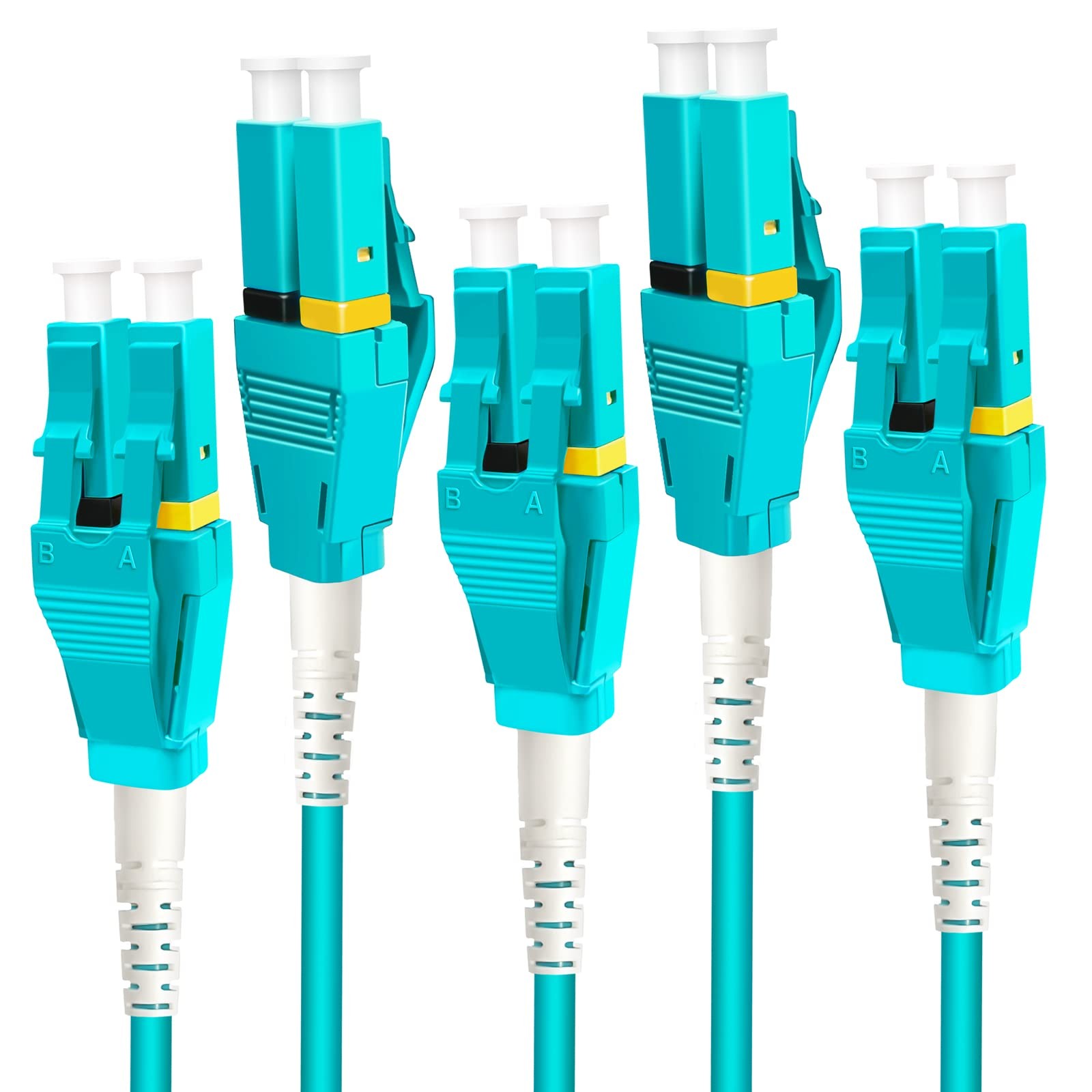 5 PCS Uniboot LC to LC OM3 Fiber Patch Cable Multimode Duplex 10G 1m