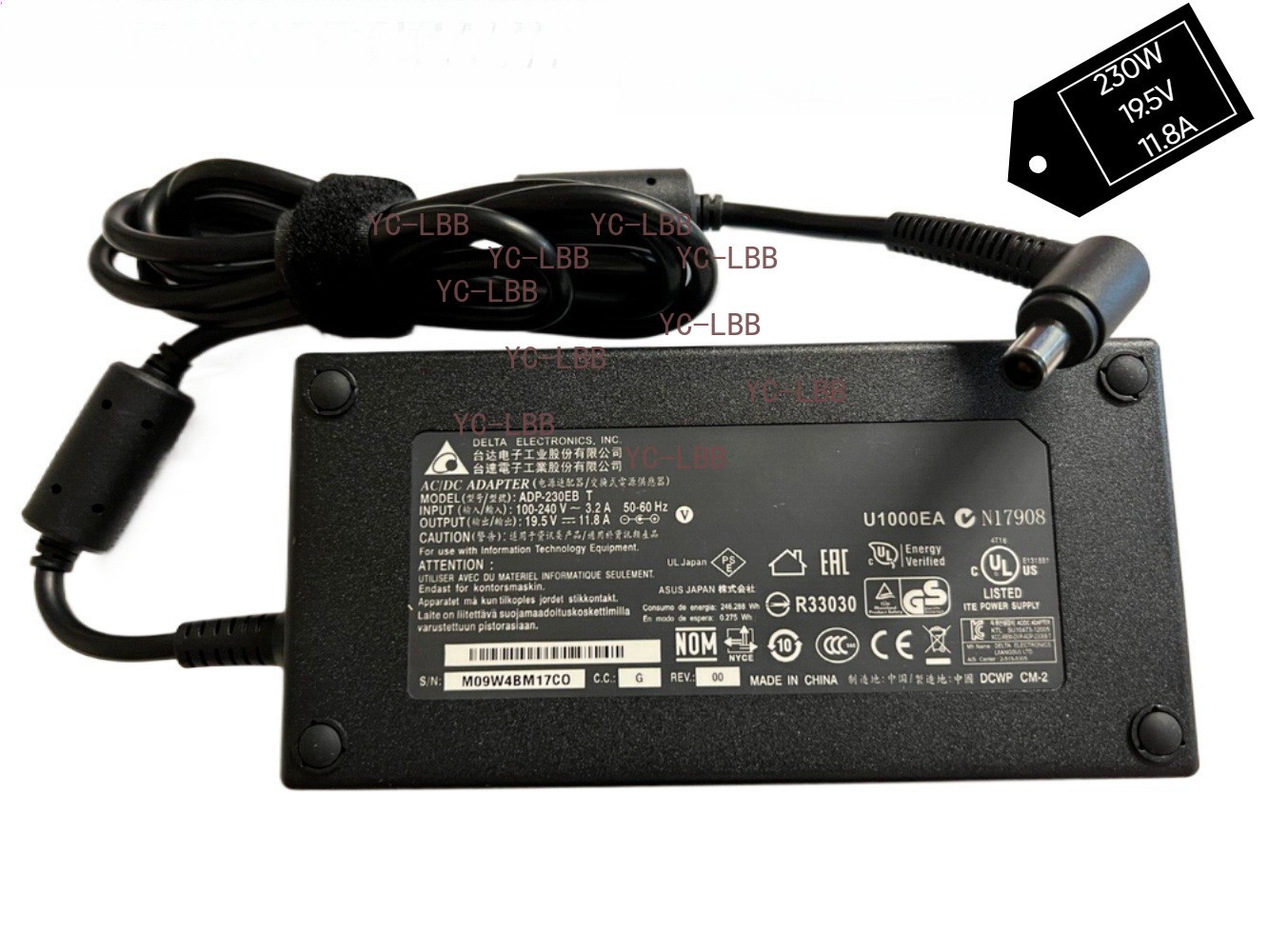 Original Delta 230W ADP-230EB T Charger for ASUS G750JH-DB71 7.4*5.0mm Adapter