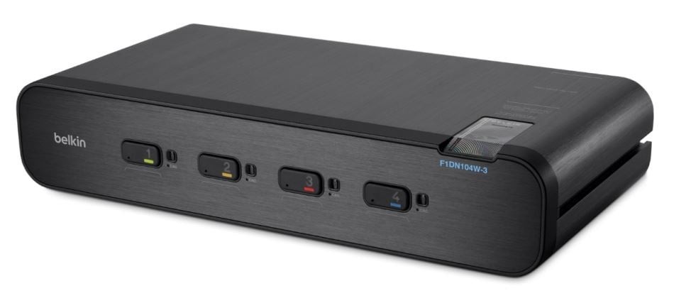 NEW SEALED Belkin F1DN104W-3 Advanced Secure 4-Port Dual-Head DP KVM PP3.0