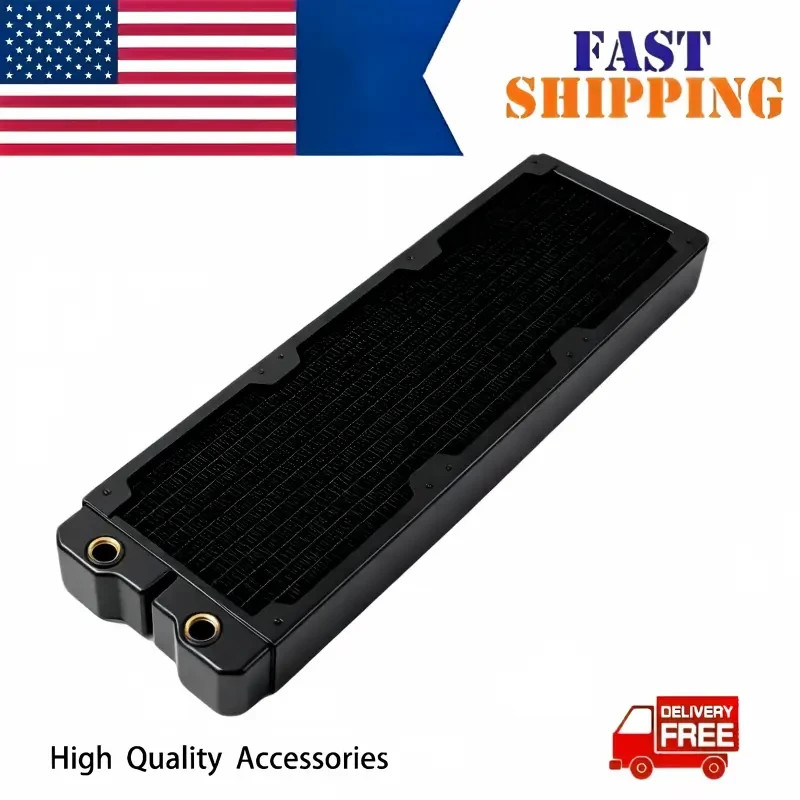Water Cooling Radiator OCOCOO 360mm Copper 40.5mm 12 Tubes G1/4 PC New