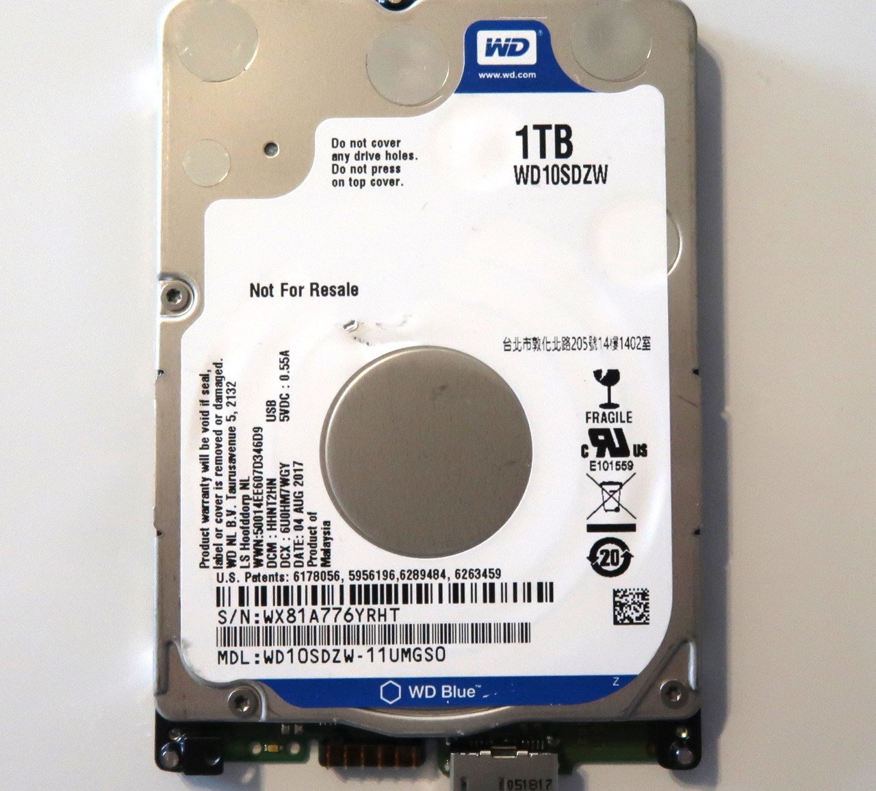 WD WD10SDZW-11UMGS0 (See description for DCM’s & HDD details) Internal USB 2017