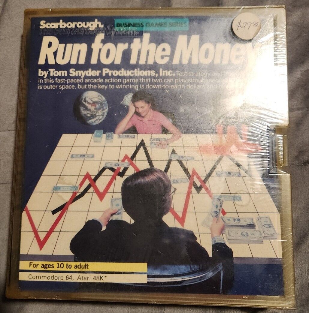 Run for the Money Commodore 64, Atari 48K Program New and Sealed in Case