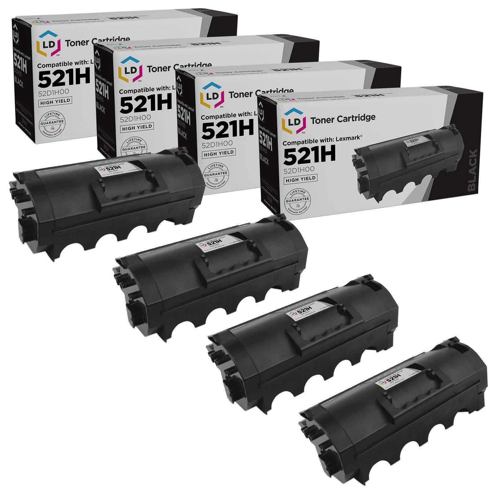 LD Compatible Lexmark 52D1H00 4pk HY Black MS810 MS811 MS812 Printers