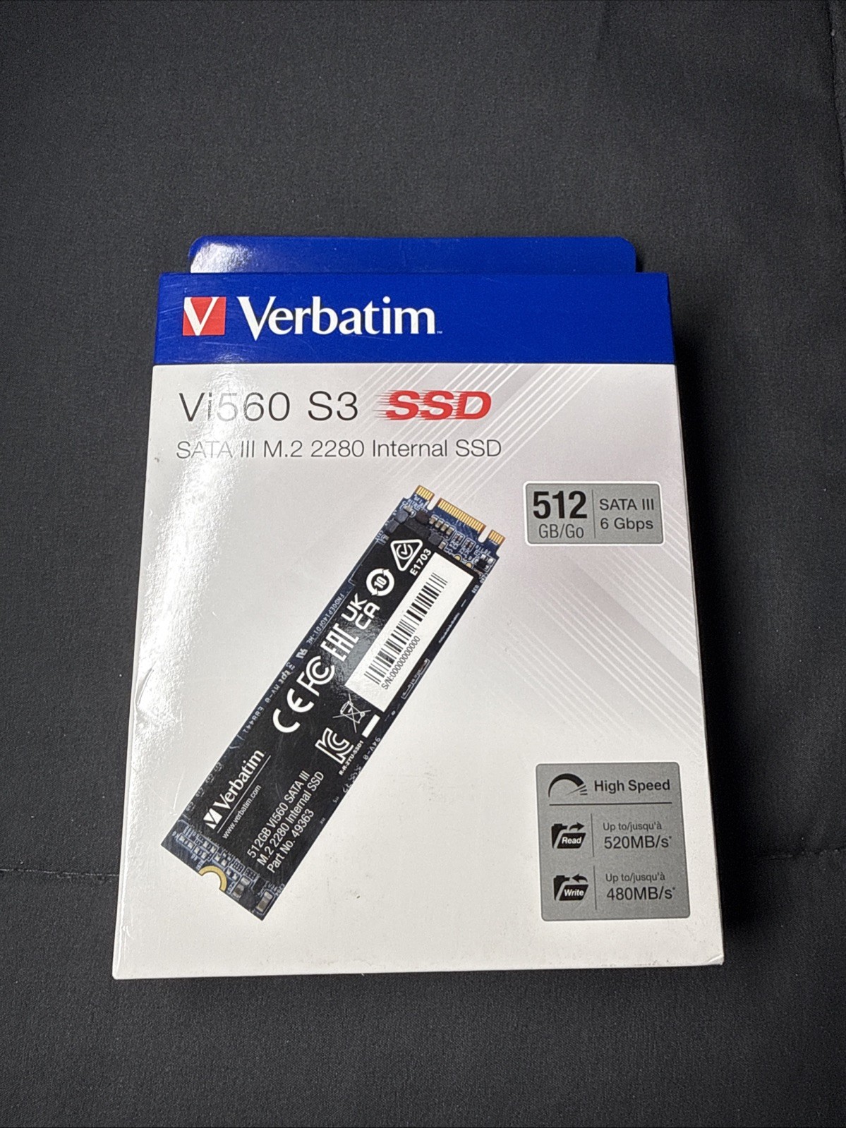 Verbatim Internal SSD Vi560 S3 M.2 2280 Sata III 512GB 49363