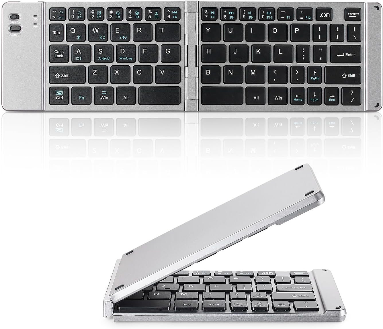 Foldable Keyboard, Portable Rechargeable Full Size Ultra Slim Folding Keyboard