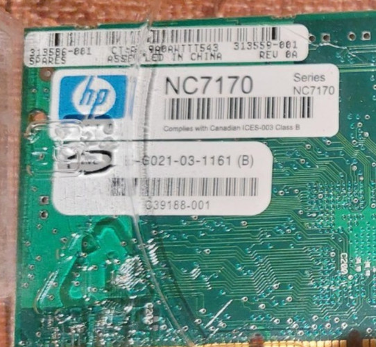 HP NC7170 Dual Port PCI-X 10 100 1000 Gigabit Adapter Card NIC RJ45 Full Height