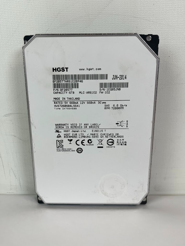 HGST Ultrastar He6 6TB SAS 6Gb/s 7200RPM 3.5" Enterprise HDD HUS726060ALS641