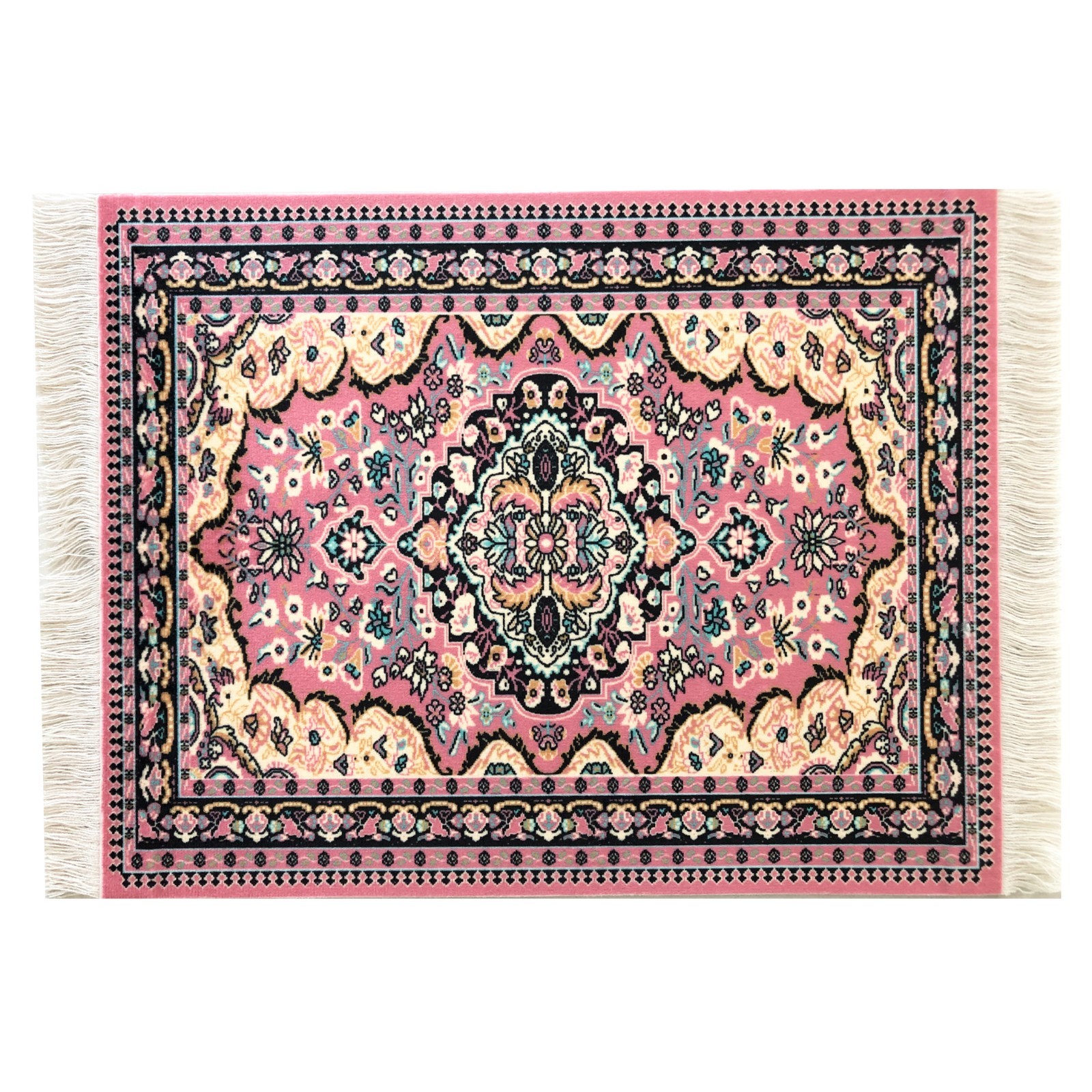 New Oriental Rug Mouse Pad Mini Carpet Mousepad with Fringe Non-Slip Desk Mat