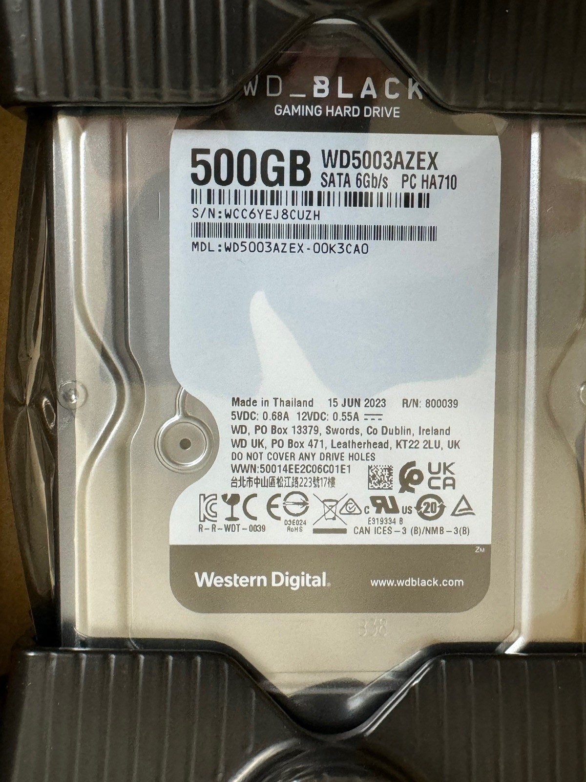 Western Digital Black 500GB Internal 7200RPM 3.5" (WD5003AZEX) New Sealed