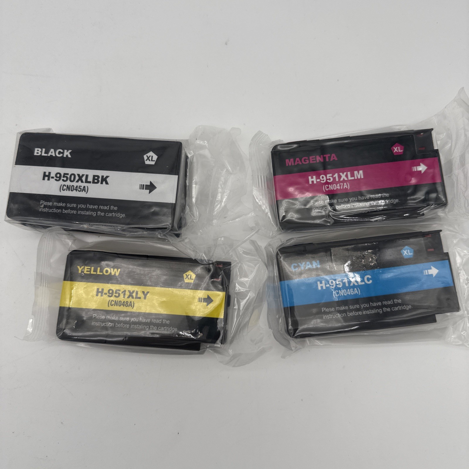 950XL 951XL Ink Cartridge Lot 4 Pack Black Cyan Magenta Yellow Compatible XL