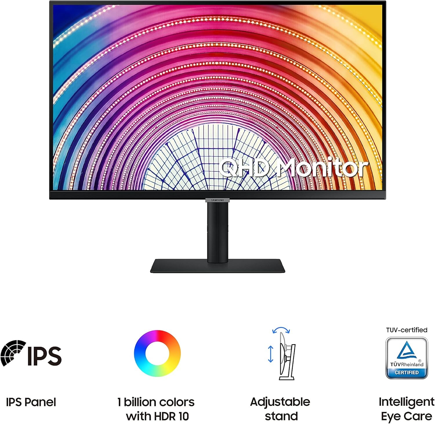 SAMSUNG S60A LS27A600NWNXGO 27" QHD 2540x1440 Computer Monitor, IPS 75 Hz, -