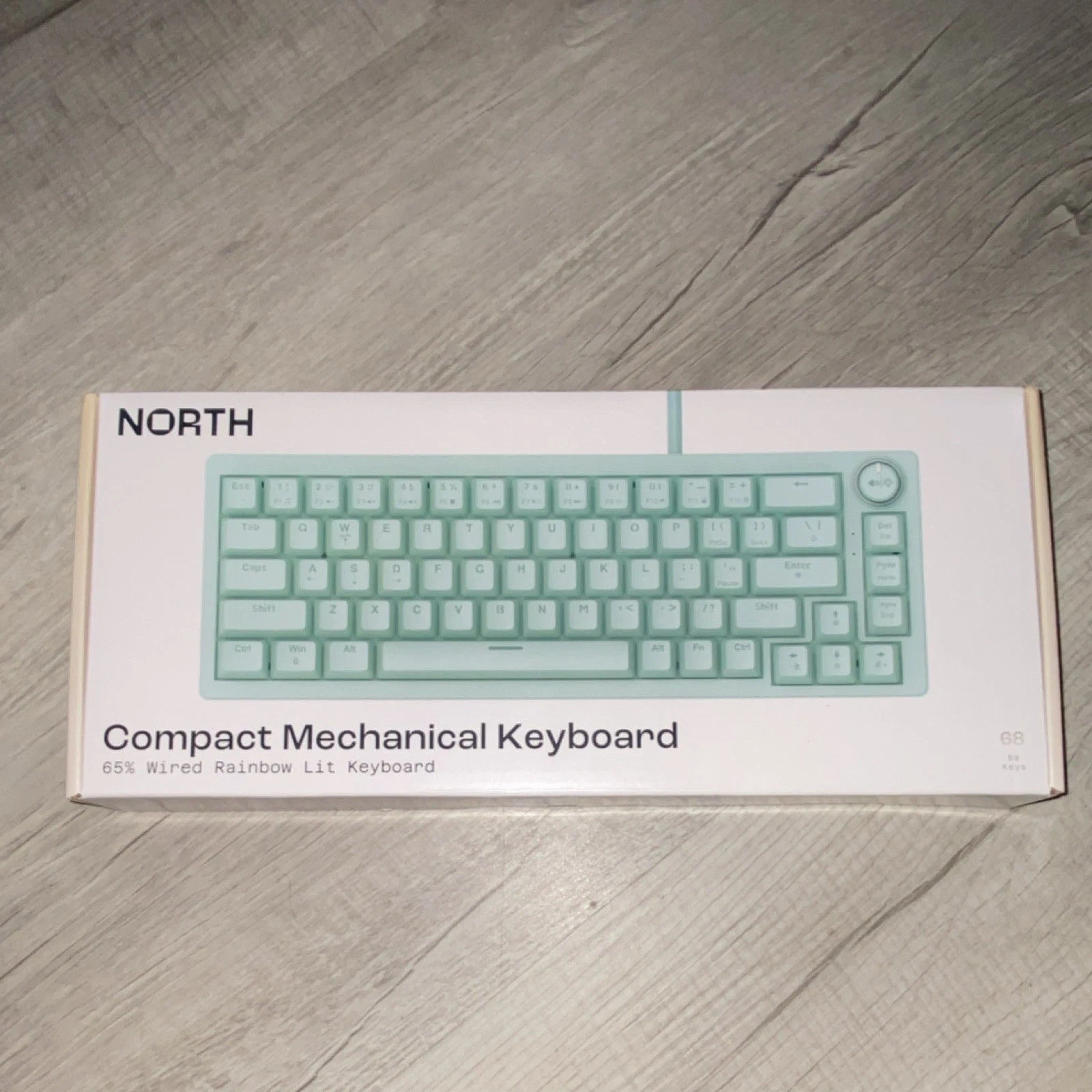 NEW NORTH Compact Mechanical Keyboard Wired Mint Green LED rainbow lighting