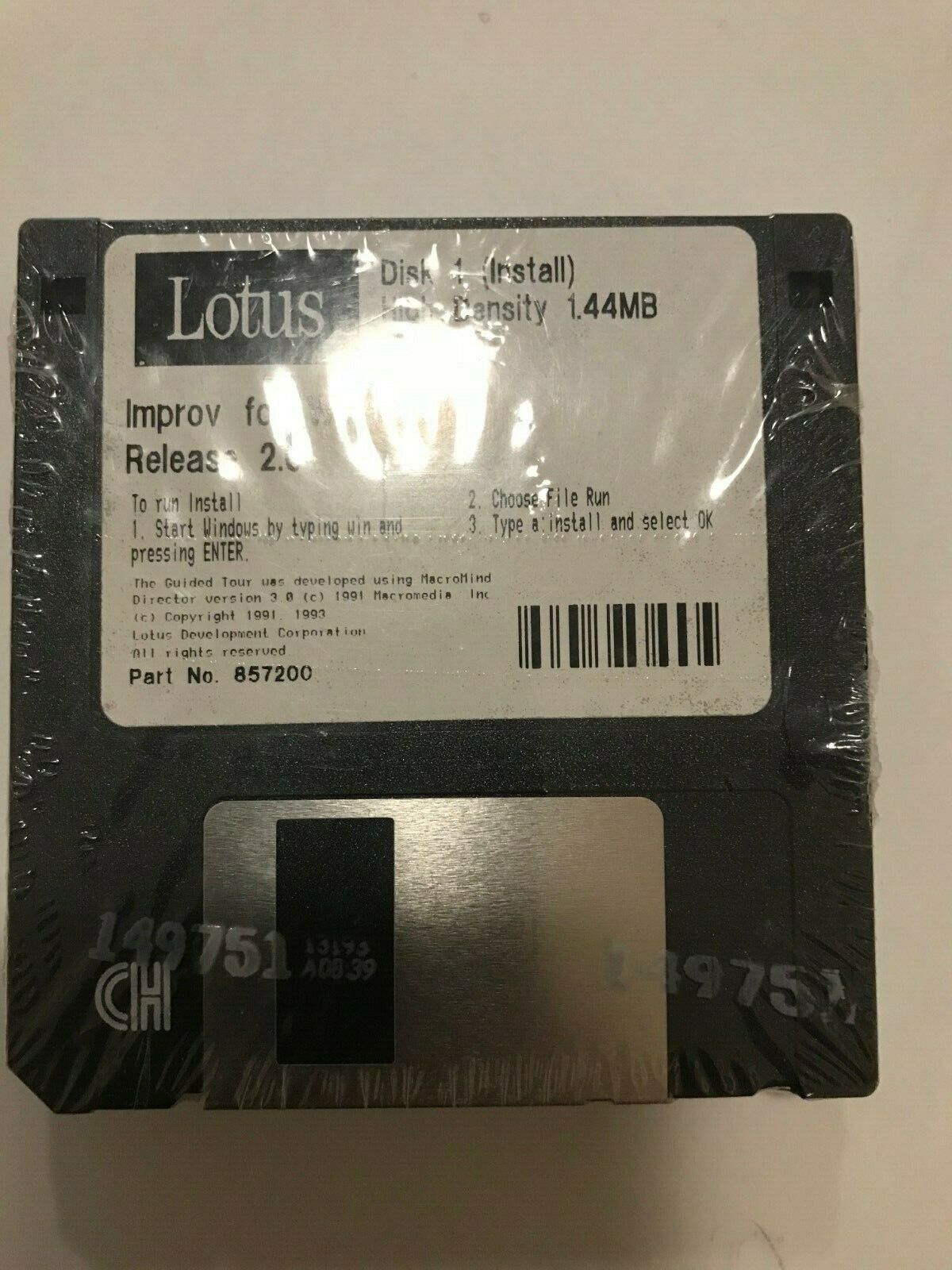 Vintage Lotus Improv For Windows Release 2.0 Floppy Disk - 5 disc