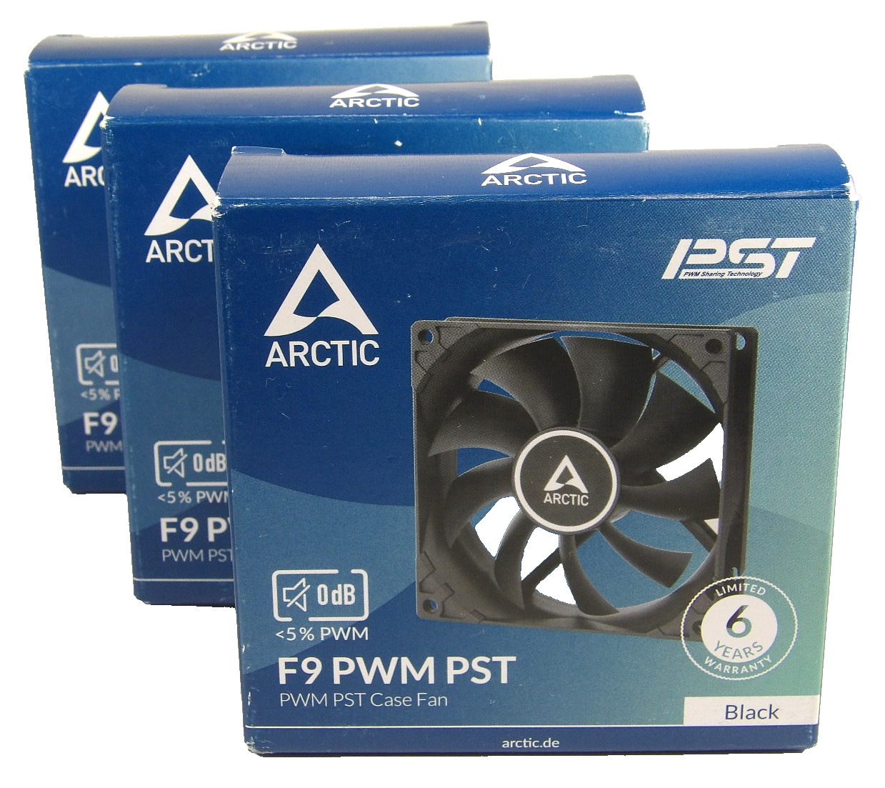 Arctic F9 PWM PST 92 mm Case Fan Black PWM Sharing Technology Lot of 3 New