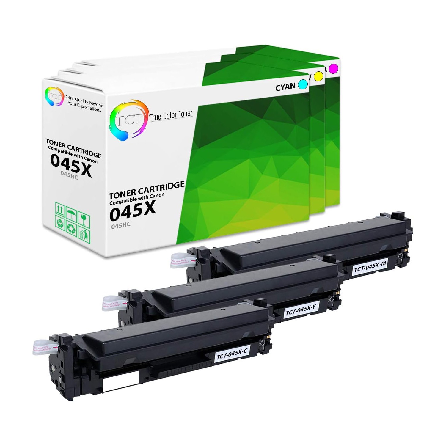 3Pk TCT 045H For Canon MF634cdw MF632cdw LBP612cdw Compatible Toner (C M Y)