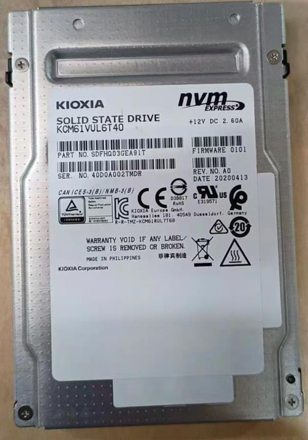 New KIOXIA CM6 6.4TB SSD U.2 KCM61VUL6T40 NVME PCIe4.0 X4 Solid State Drive