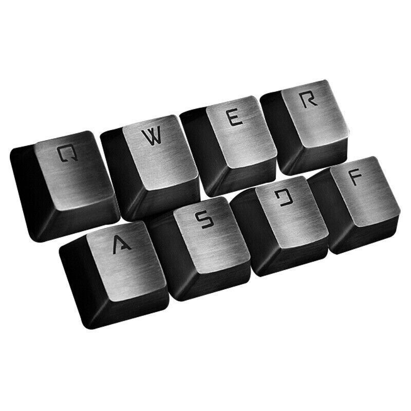 QWERASDF Stainless Steel Metal Keycap For Mx Mechanical Keyboard Key cap New