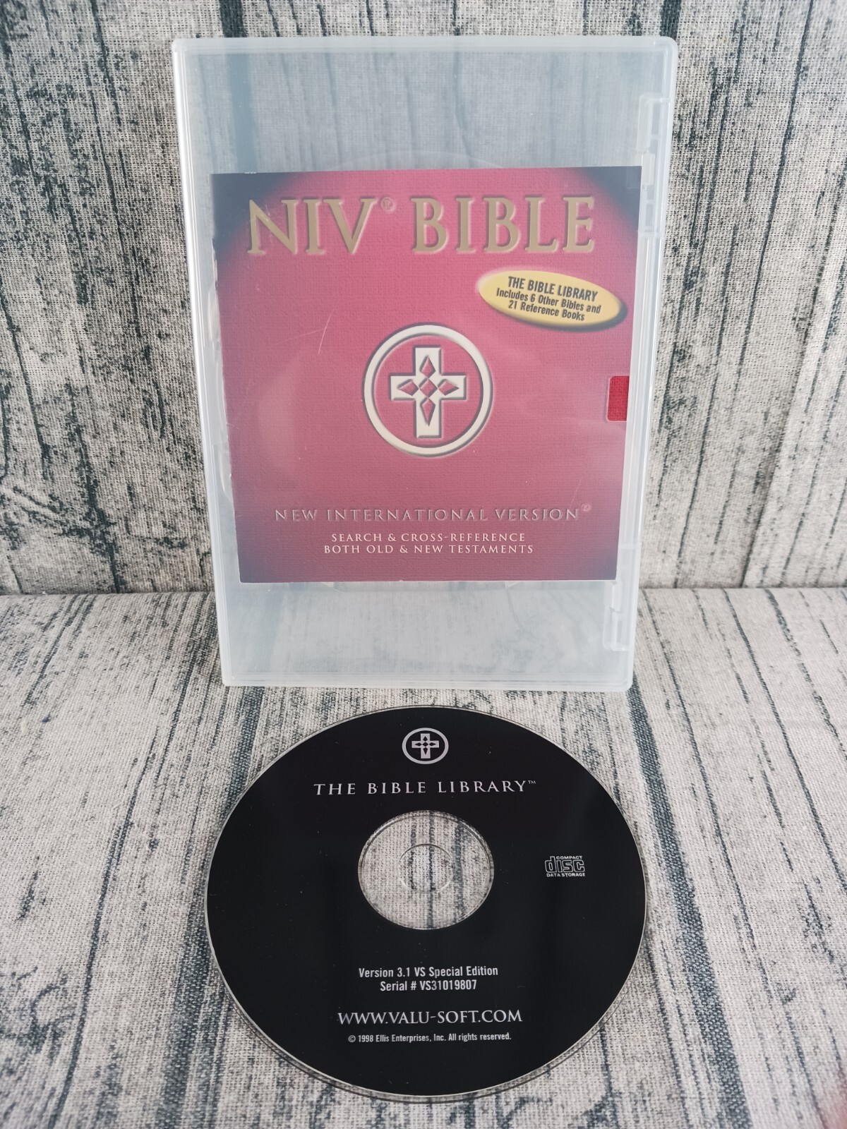 NIV Bible CD-ROM: The Bible Library (CD-ROM, 1998) Pre-Owned, Good Condition 