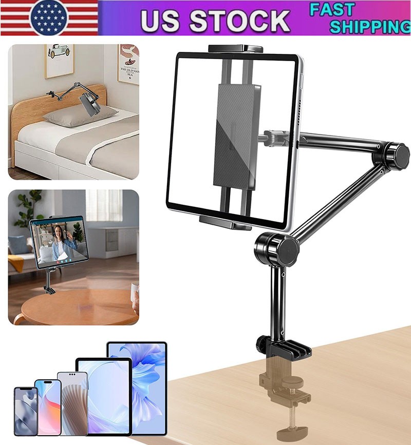 Long Arm Tablet Stand Phone Holder Lazy Bed Desk Mount For iPad iPhone Samsung