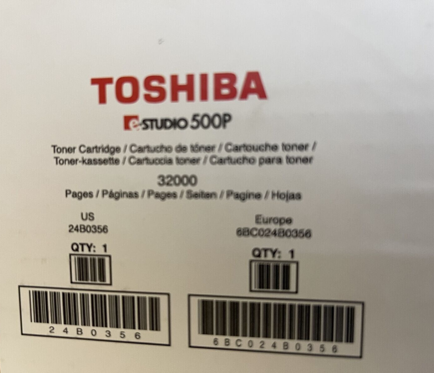 Genuine Toshiba 24B0356 Black Toner Cartridge Brand New E-Studio 500P