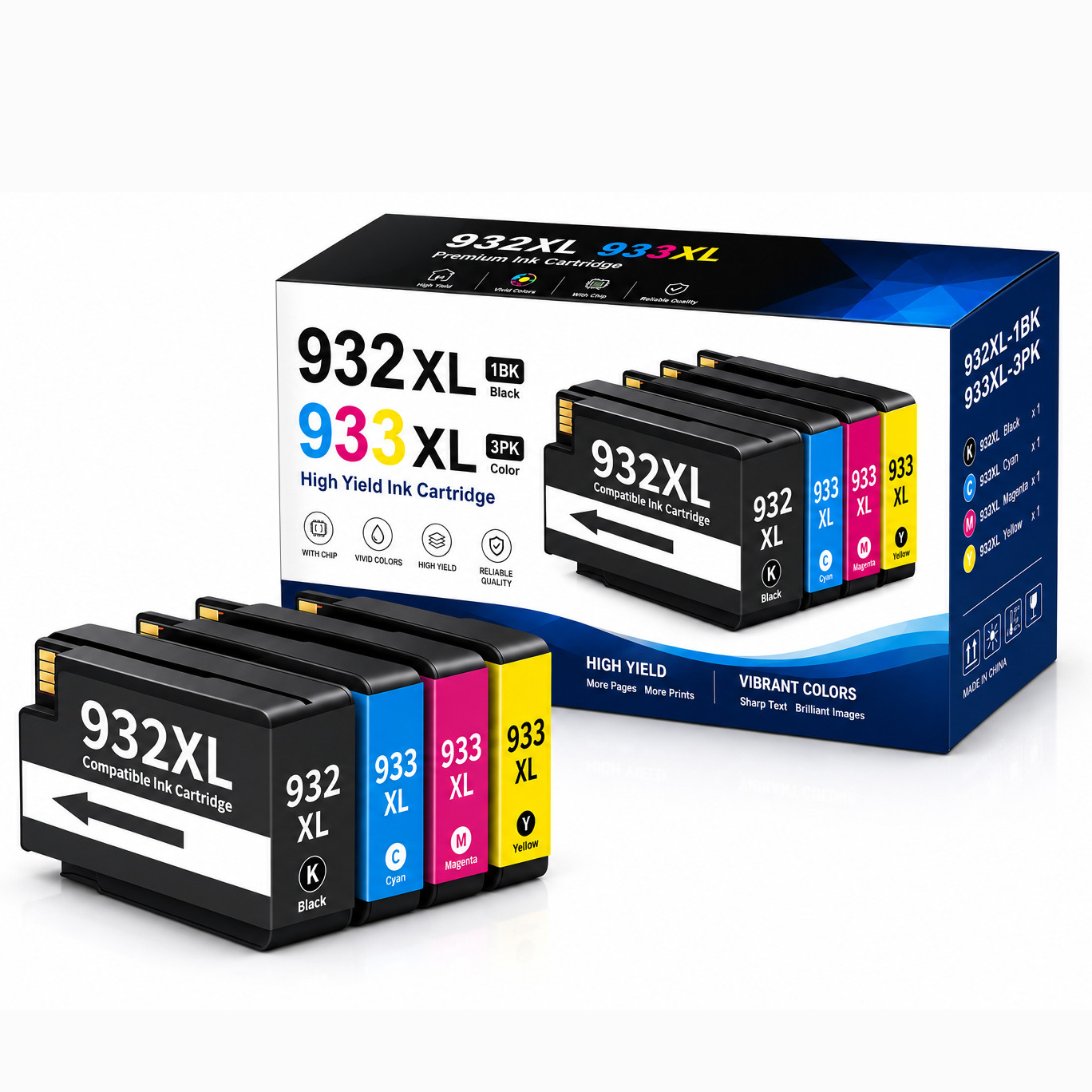 932XL 933XL Ink Cartridge Replacement for HP Officejet 6100 6600 6700