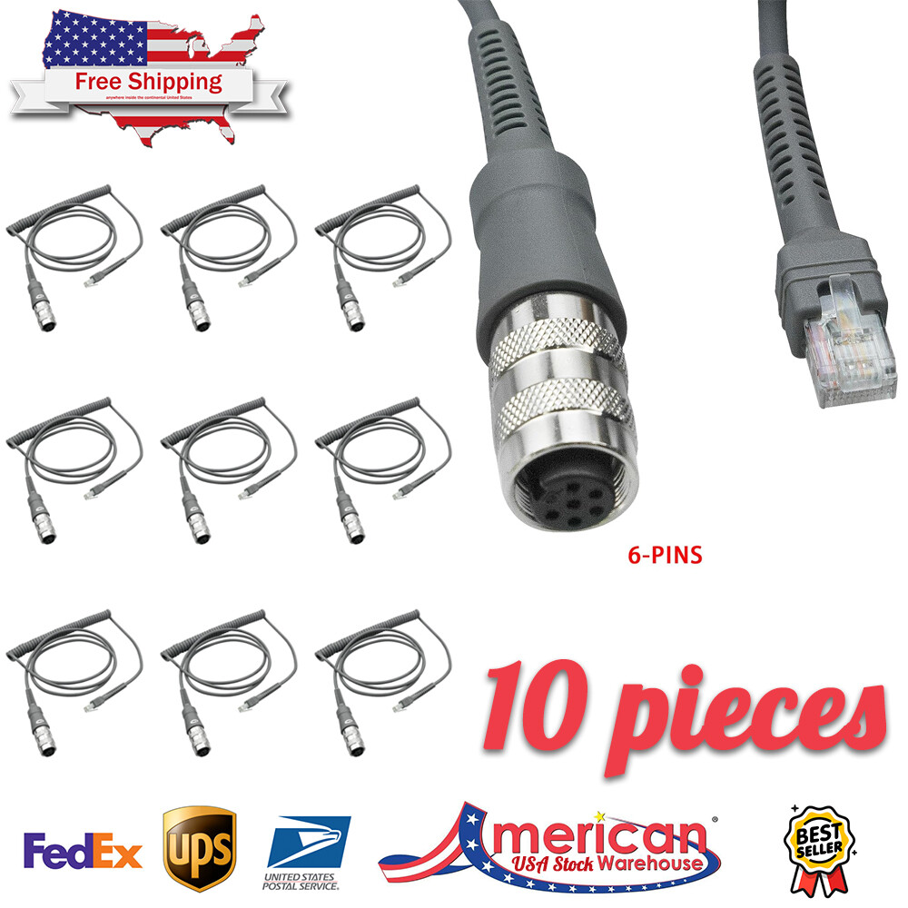 10pcs USB Cable 25-71918-01R for Symbol VC5090 to LS3408 DS3407 DS3408 6Pin,9ft