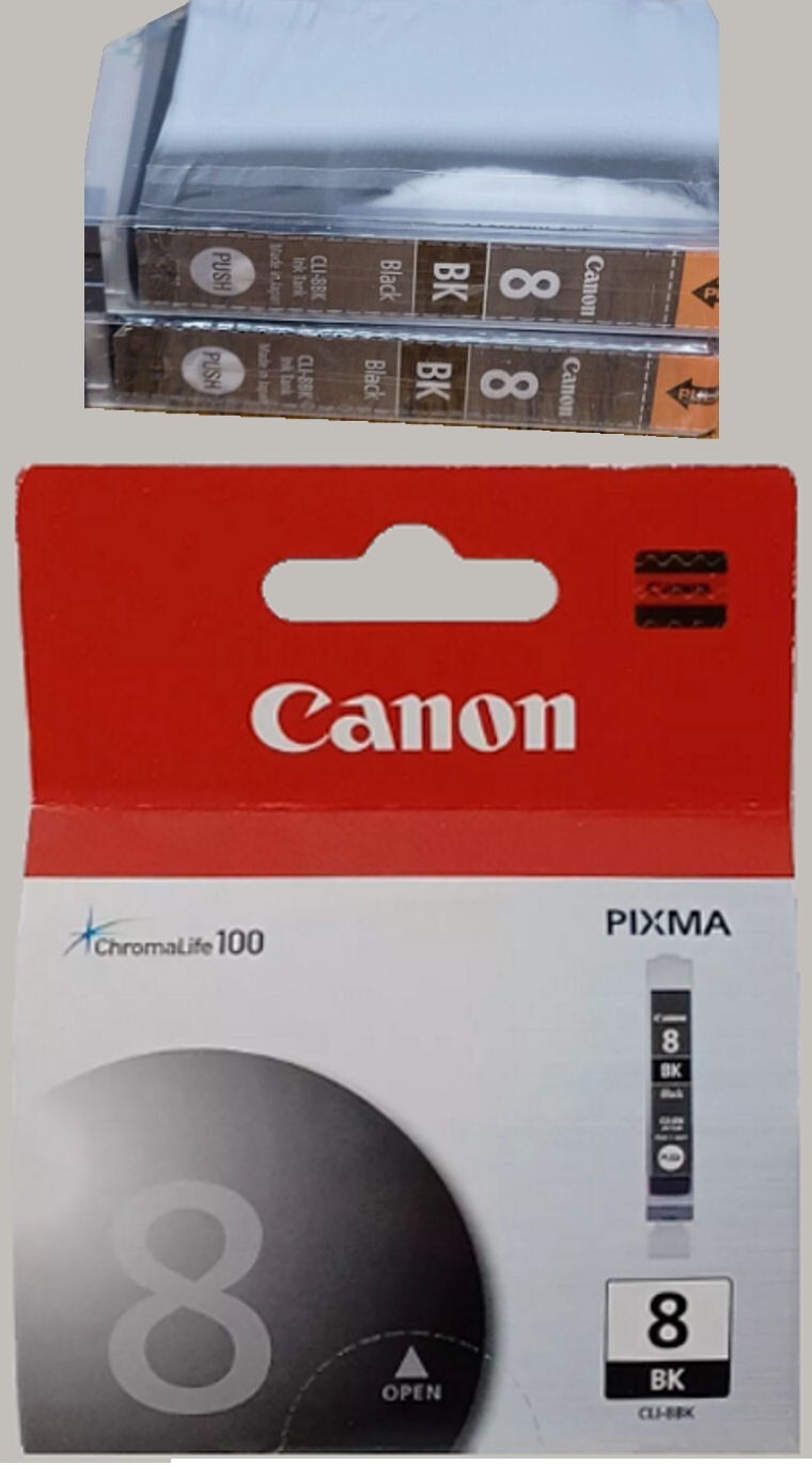 3 x New Genuine Canon 8 CLI-8BK CLI8 BK BLACK Ink Cartridges OEM 0620B002