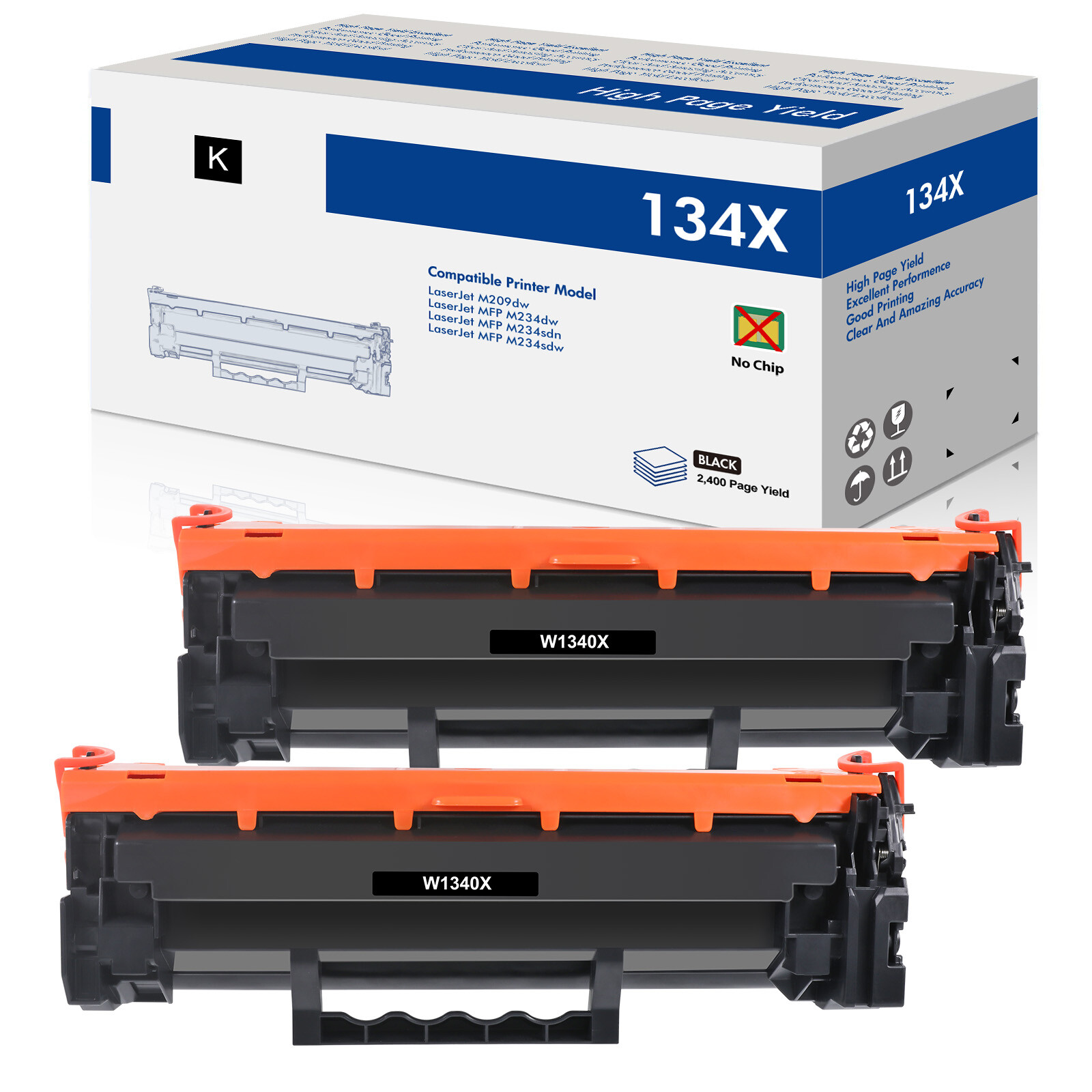 1-4PK W1340X Toner Cartridge No Chip for HP LaserJet M209dw MFP M234dw M234sdn