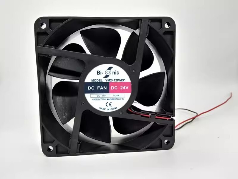 Bi-onic YM2412PMS1 12038 DC24V 0.34A 12CM 2-Wire Axial Cooling Fan