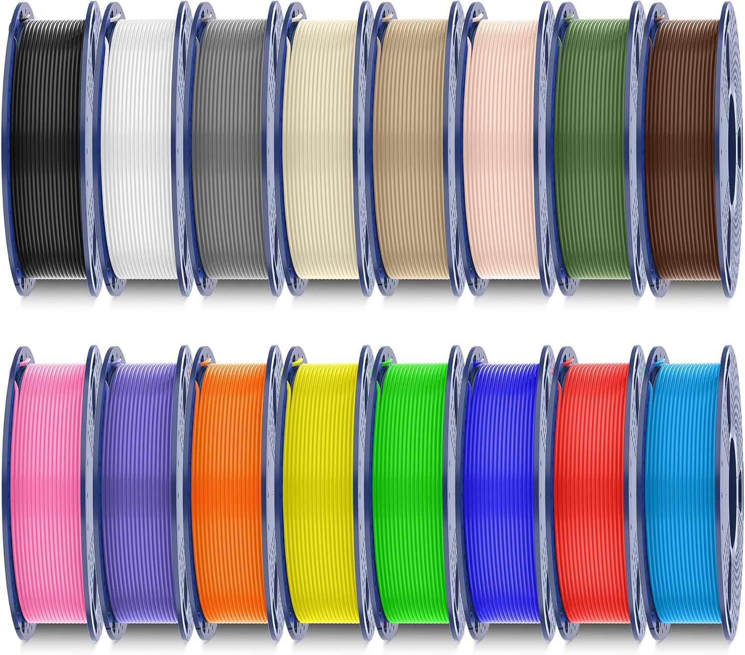 PLA plus Filament 16 Color Bundle Multicolor, 250G Each Spool, PLA+ 3D Printer F