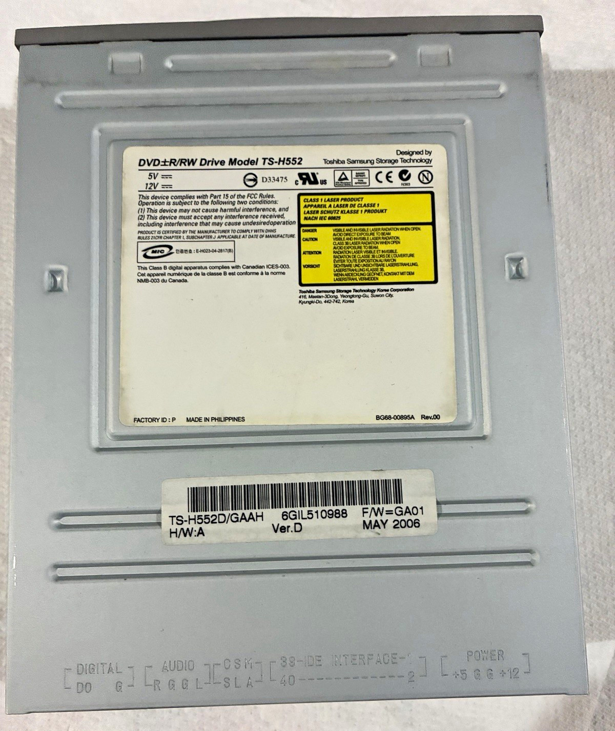 Toshiba Samsung TSST TS-H552 IDE 5.25in Beige DVD±RW 16x 48x