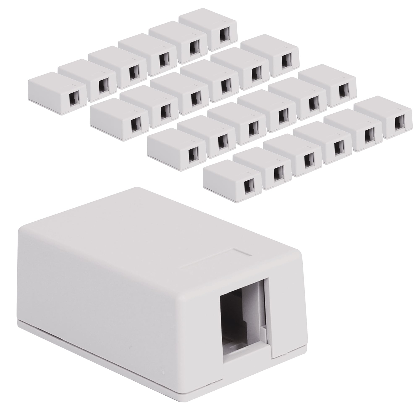 Pack of 25 White Surface Mount Boxes for ICC Keystone Jacks Easy Install