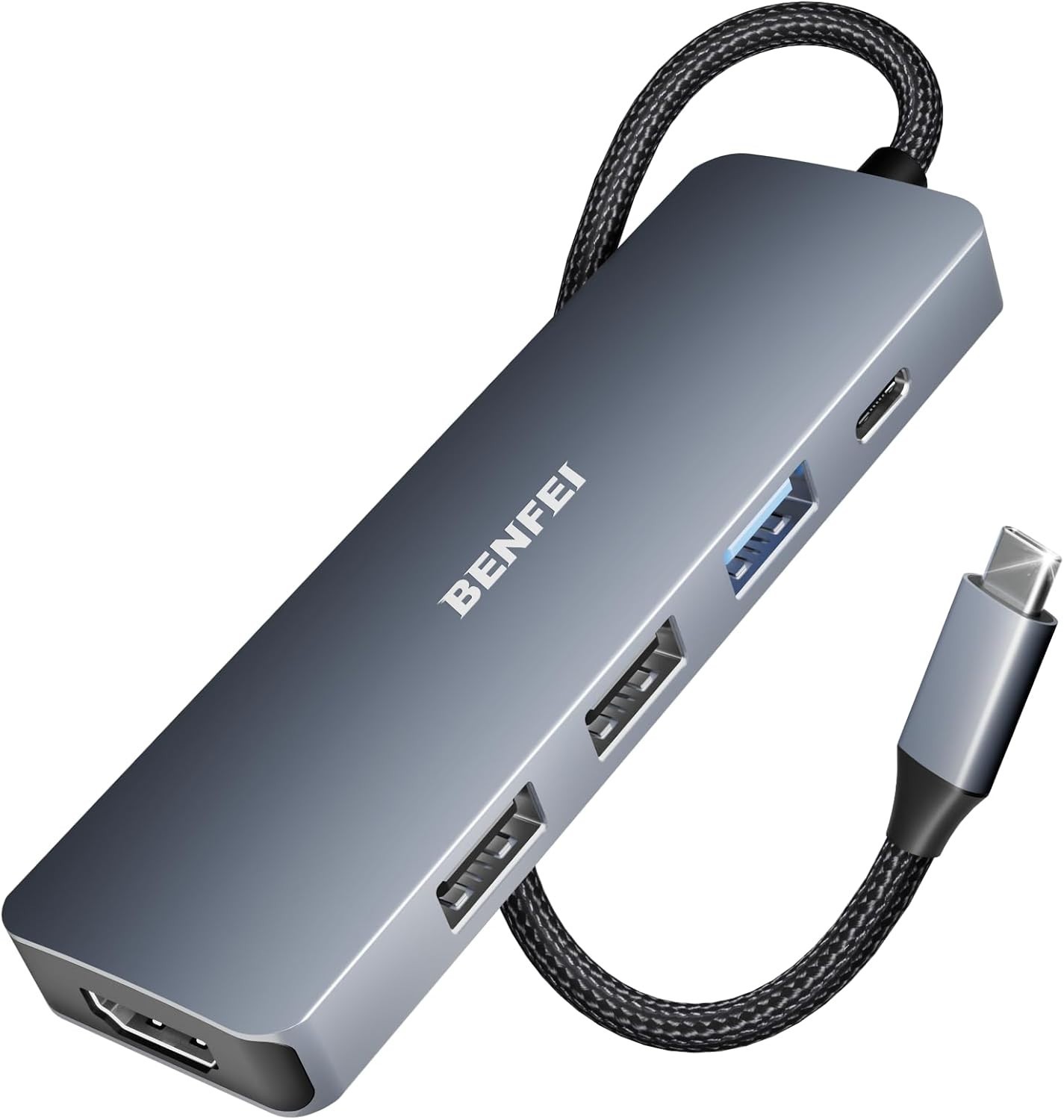 Adaptador Hub de 5 puertos USB tipo C a USB 3.0 para MacBook Pro iMac