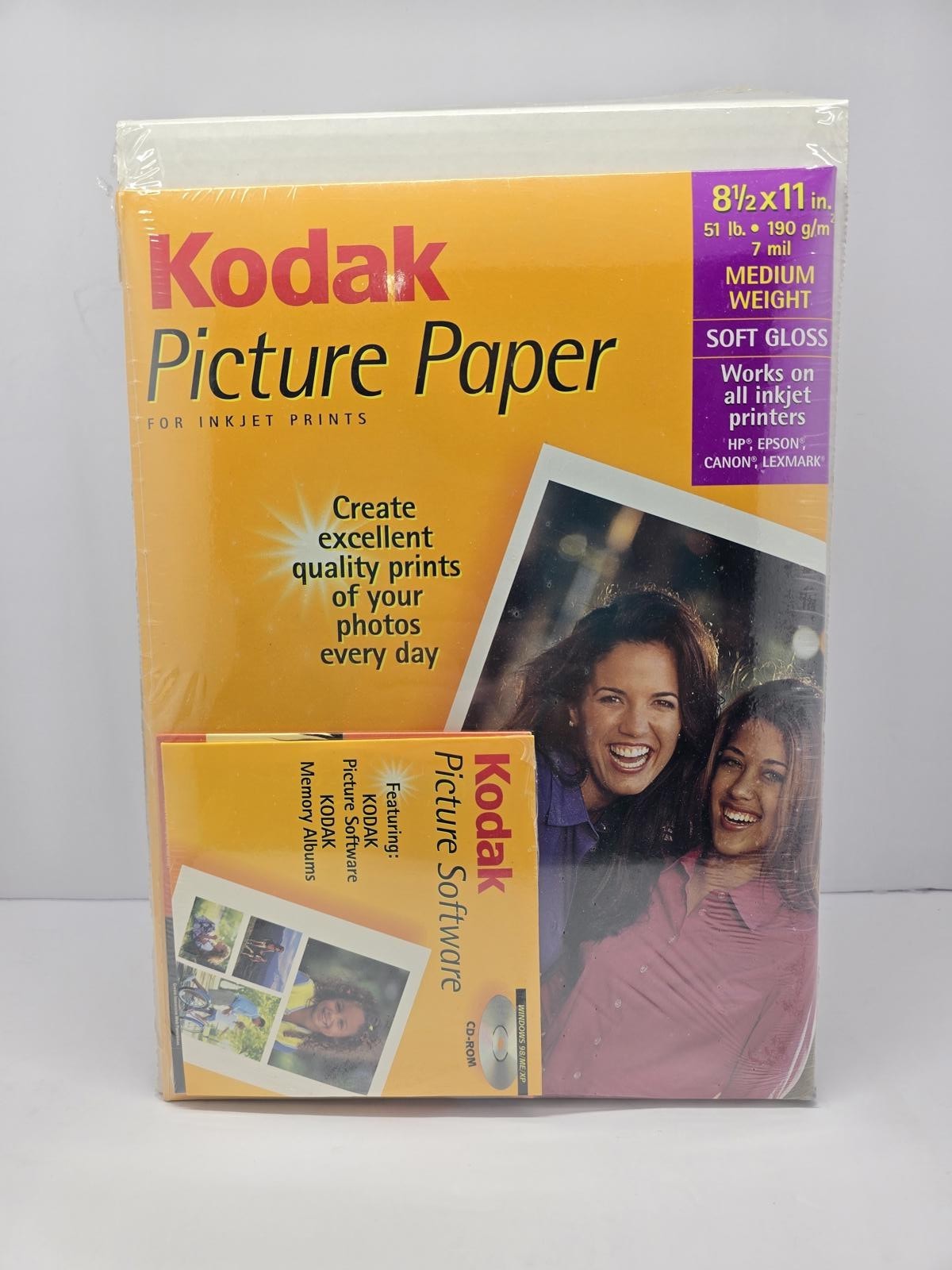 New Sealed Kodak Picture/CD Photo Paper 8 1/2" x 11" Soft Gloss 25 Printer Sheet