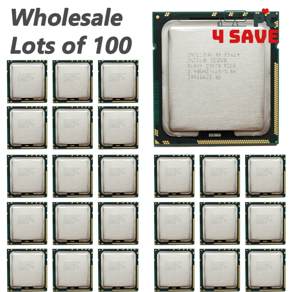Lots 100 - Intel Xeon E5620 CPU 2.40GHz 12M Quad Core LGA-1366 Server SLBV4 80W