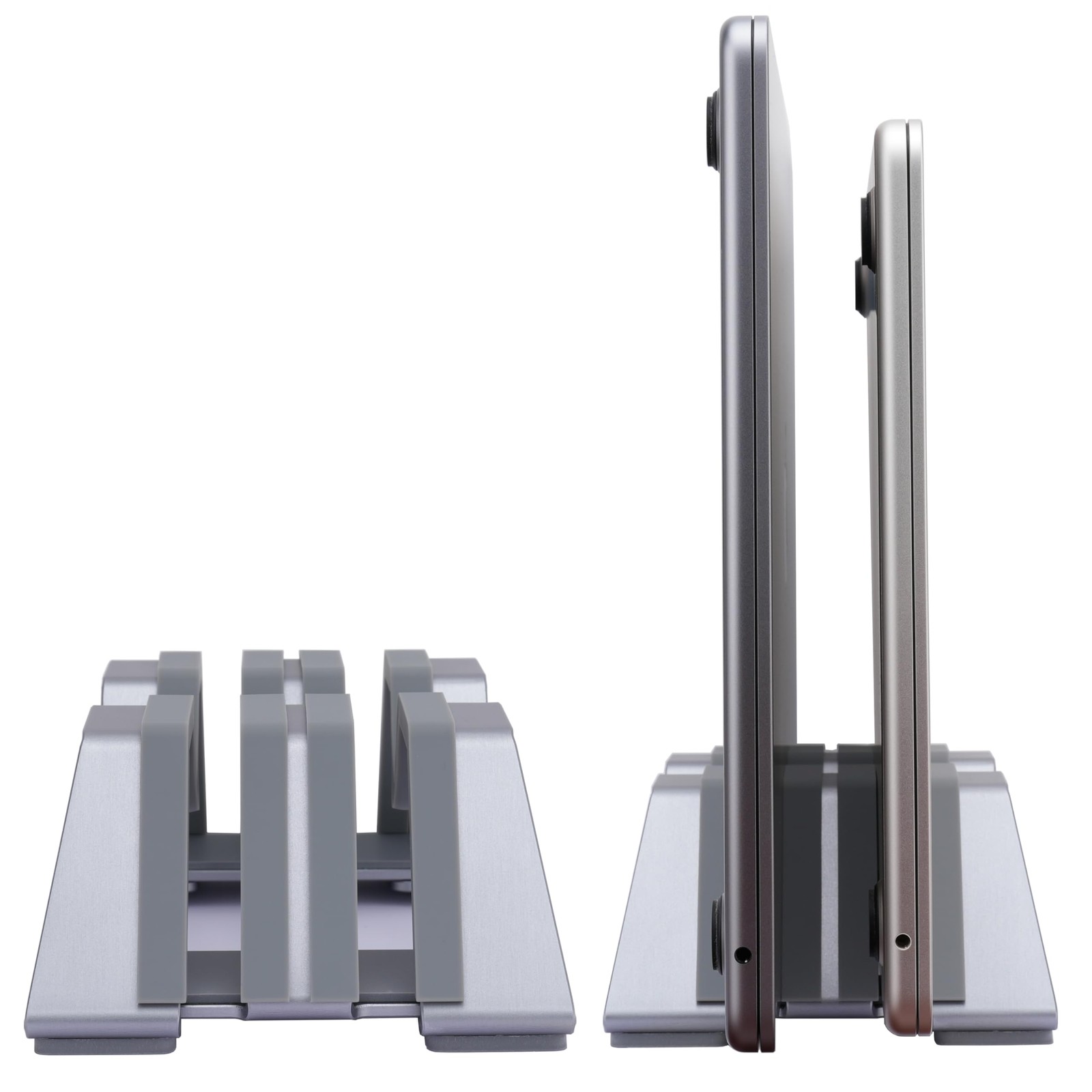 Psitek Adjustable Dual Vertical Laptop Stand - Supports 2 Devices Holder, Fit...