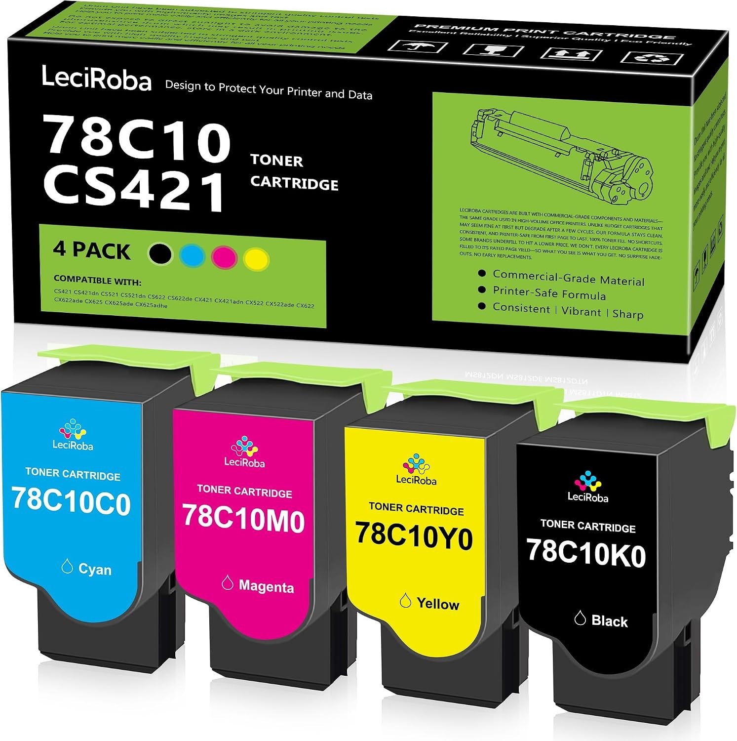 LeciRoba 78C10 High Yield Toner Cartridge Replacement 4 pack 277