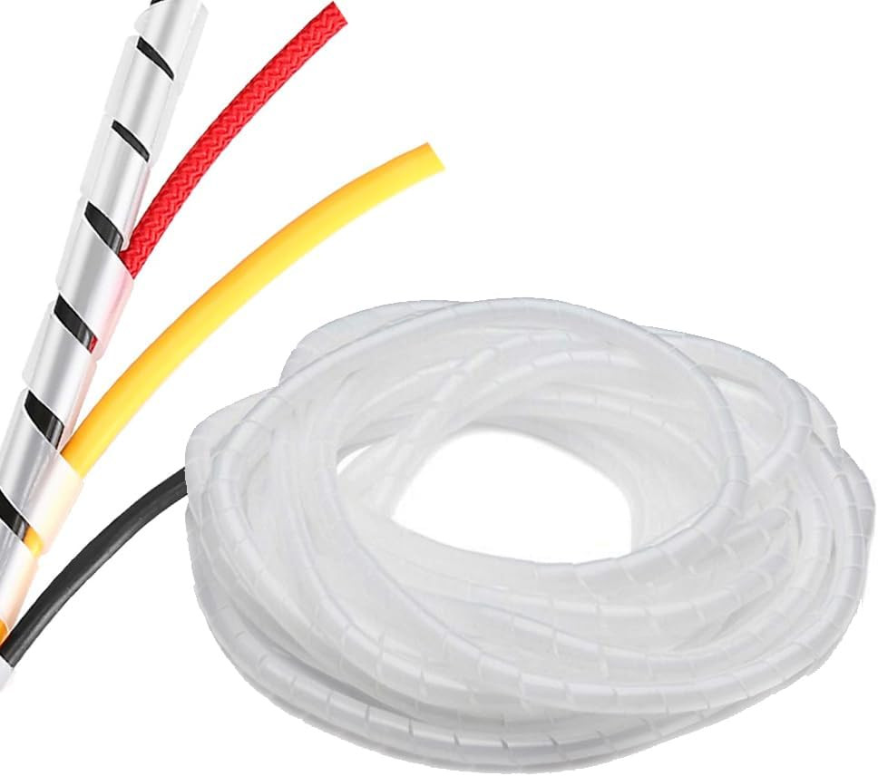 Spiral Cable Wrap - 45 Ft 5/16" Spiral Wire Wrap Cord Covers Bundle Sleeve Hose