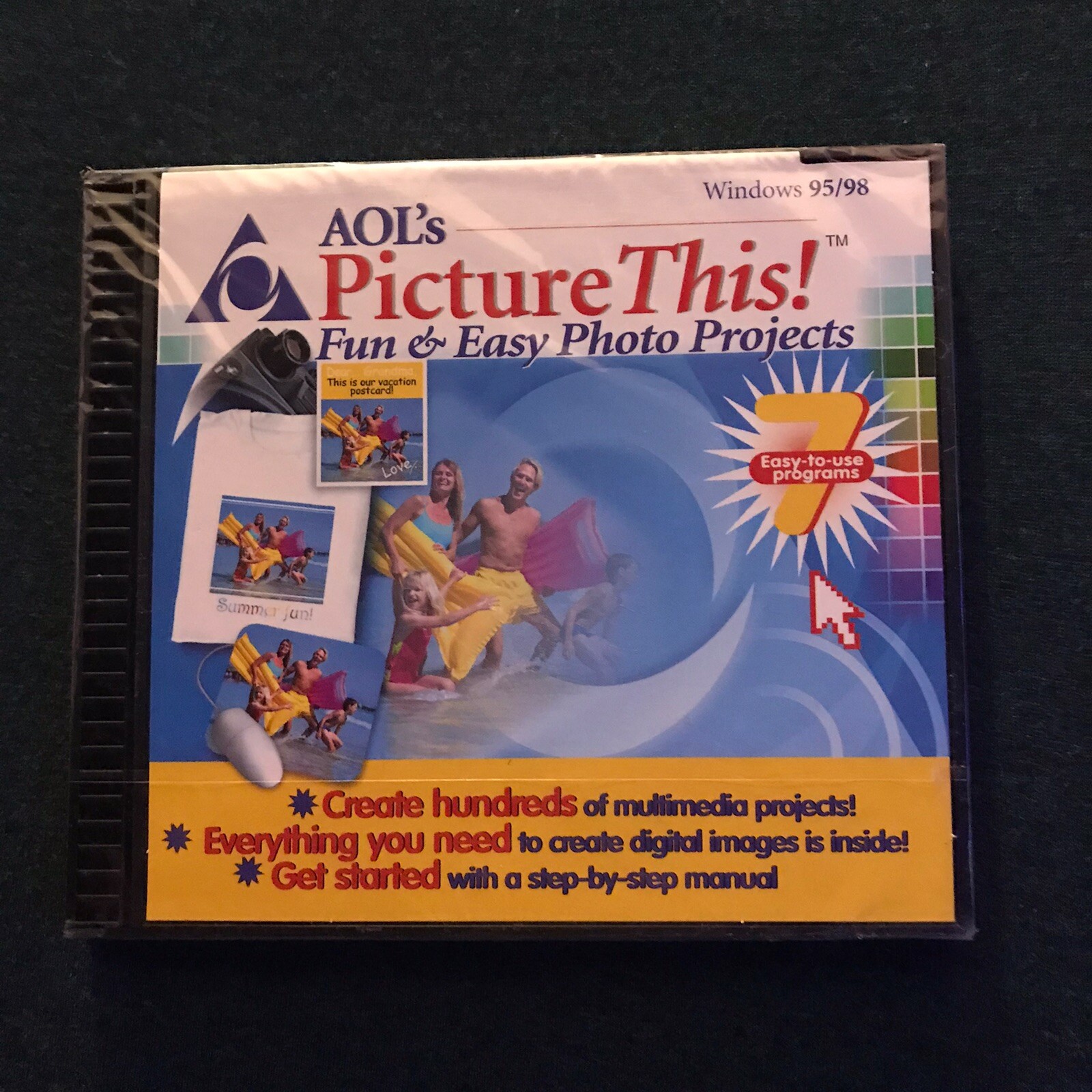 New AOL's Picture This Fun & Easy Photo Projects CD-ROM Software BRAND NEW SEAL