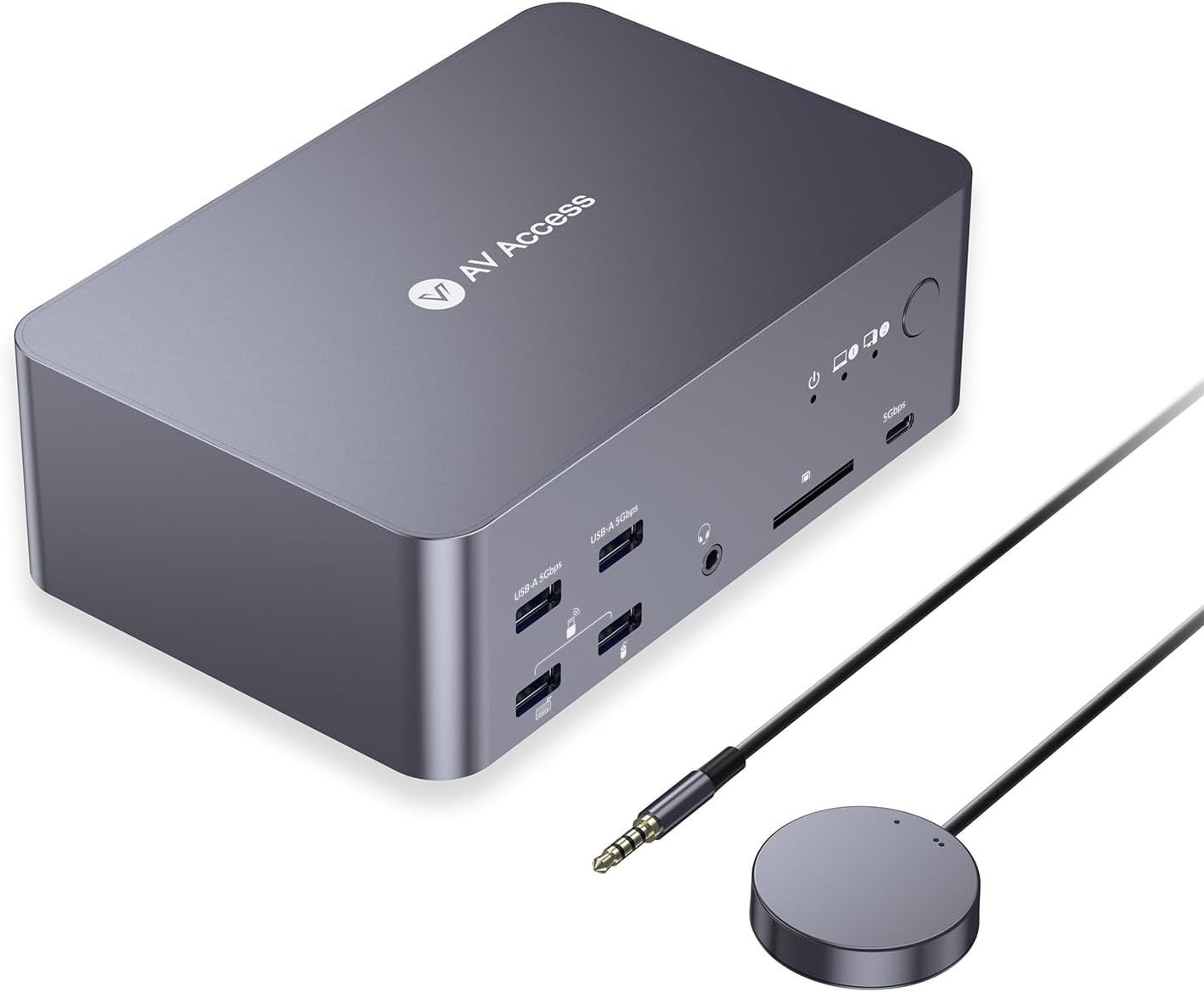 New - AV Access 8K Triple Monitor KVM Switch Docking Station for 2 Computers