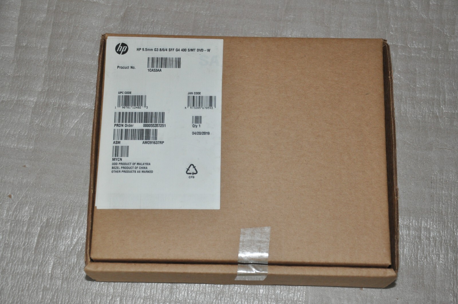 HP 9.5mm G3 8/6/4 SFF G4 400 S/MT DVD-W Drive 1CA53AA (HP PN 849055-HC3) **NEW**